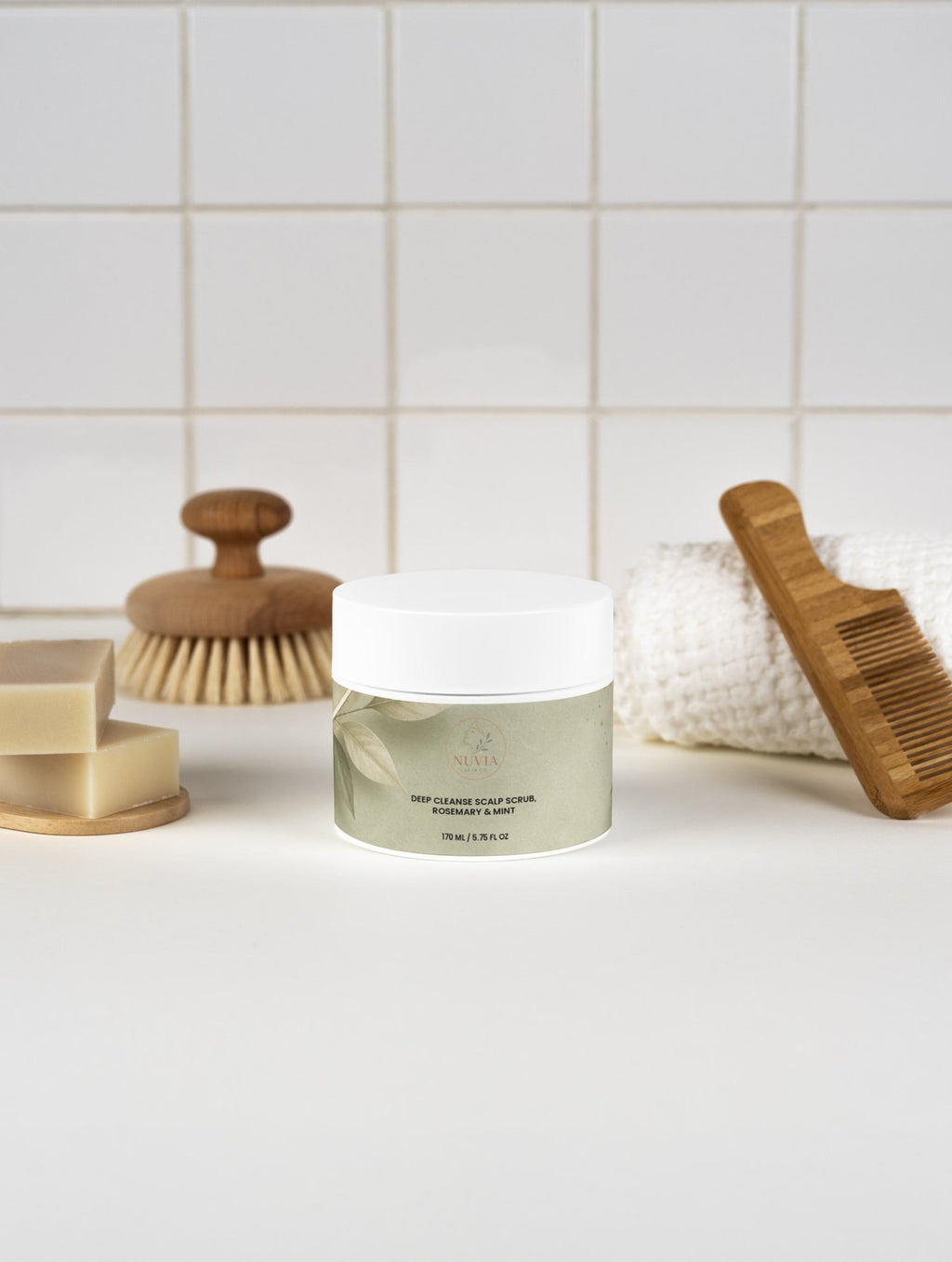 Deep Cleanse Scalp Scrub, Rosemary & Mint - Nuvia Skin Co.